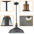 Industrial Barn Pendant Light Rod Adjustable Kitchen Lighting Black
